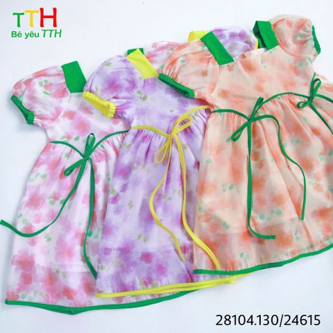 Đầm tà cong phối cho bé gái 2-8t 