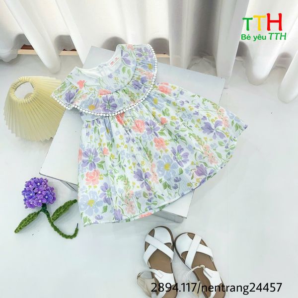  Đầm đô tròn bèo cho bé gái 2-8 