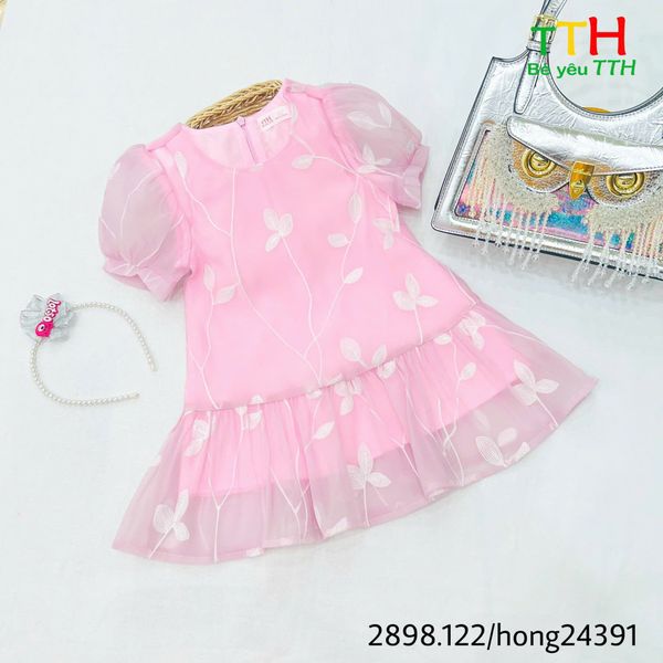  Đầm khoét vai cho bé gái từ 2-8t 