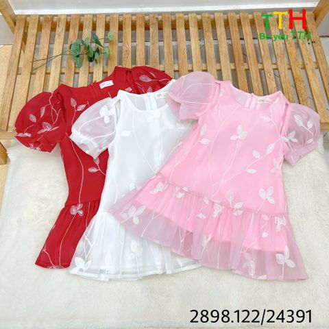  Đầm khoét vai cho bé gái từ 2-8t 