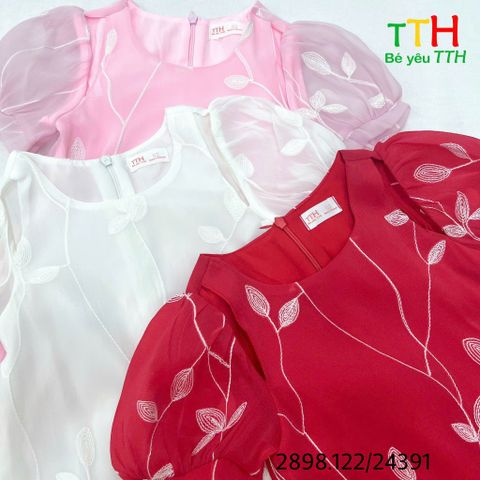  Đầm khoét vai cho bé gái từ 2-8t 