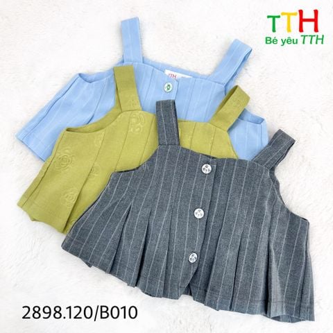 set bé gái 2 dây, xếp ly thân + váy 2-8 