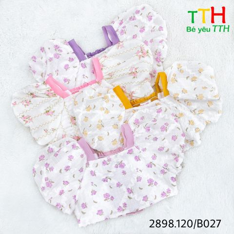  Set áo tay bí + váy cho bé gái 2-8 