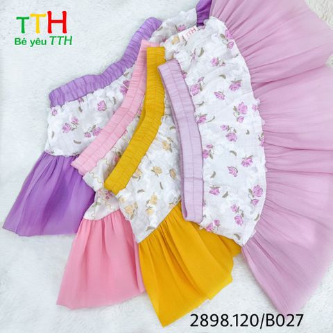  Set áo tay bí + váy cho bé gái 2-8 