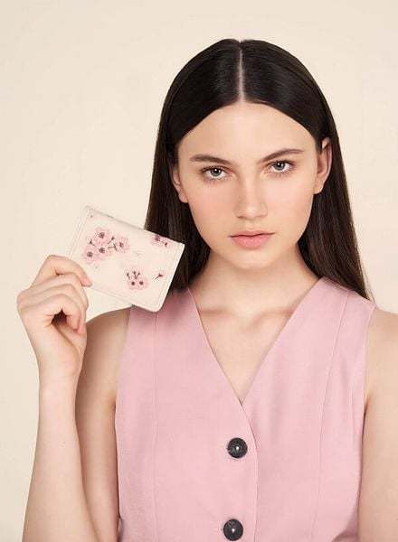  Ví gập họa tiết thêu sakura - WAL 0257 