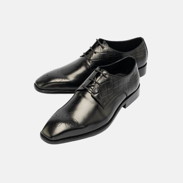  Giày Da Buộc Dây Oxford May Viền Cao Cấp Derby 