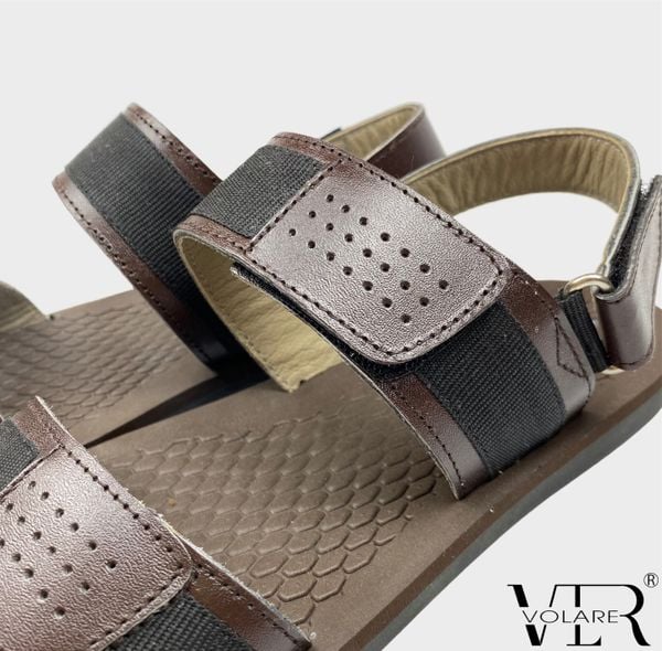  DÉP SANDAL NAM HAI QUAI DA BÒ PHỐI DÙ VLR VOLARE 