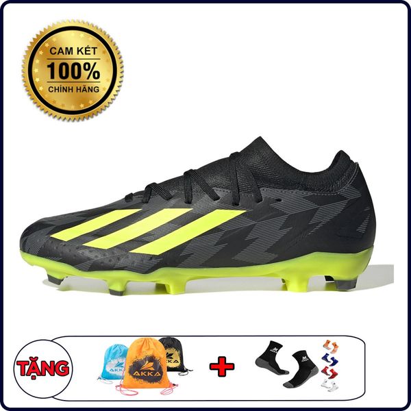  ADIDAS X CRAZYFAST INJ.3 FG ĐEN/XANH NEON - IG0758 