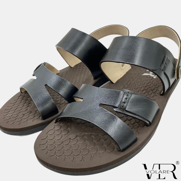  DÉP SANDAL NAM QUAI CHÉO DA BÒ CAO CẤP VLR VOLARE 