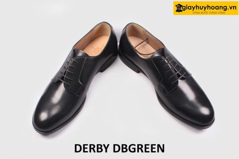  [Size 44] Giày tây nam đen mũi tròn công sở Derby DBGREEN 