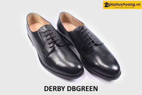 [Size 44] Giày tây nam đen mũi tròn công sở Derby DBGREEN 
