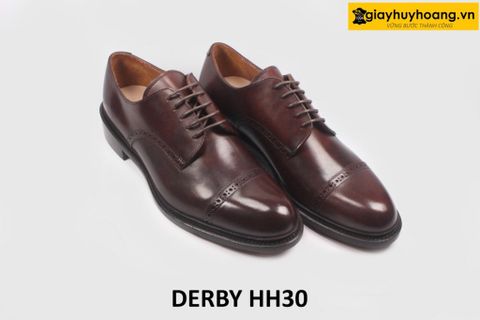  Giày tây nam buộc dây cao cấp màu nâu Derby HH30 