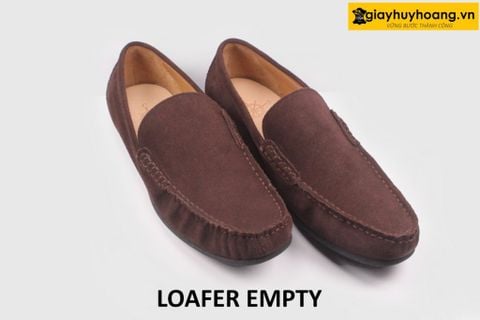  Giày lười nam da lộn đế thấp Mocasin Loafer EMPTY 