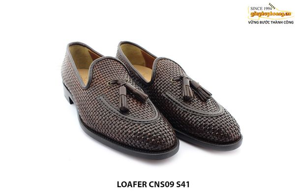  [Size 38+39+40] Giày lười nam da đan cao cấp Loafer CNS09 