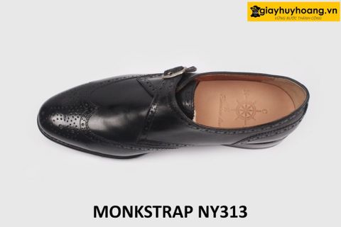  Giày da nam 1 khóa đục lỗ Brogues Wingtips Monkstrap NY313 