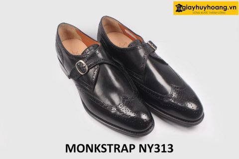  Giày da nam 1 khóa đục lỗ Brogues Wingtips Monkstrap NY313 
