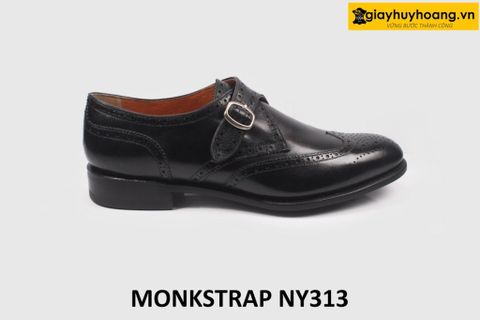 Giày da nam 1 khóa đục lỗ Brogues Wingtips Monkstrap NY313 
