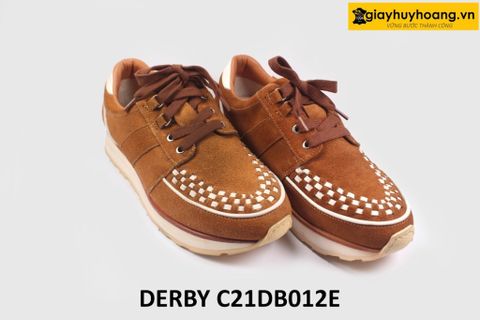  [Size 41] Giày tây nam da lộn thời trang đế bằng Sneaker DB012E 