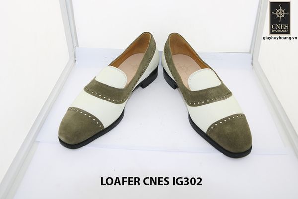  [Size 41+43] Giày lười nam da lộn xanh rêu Loafer IG302 