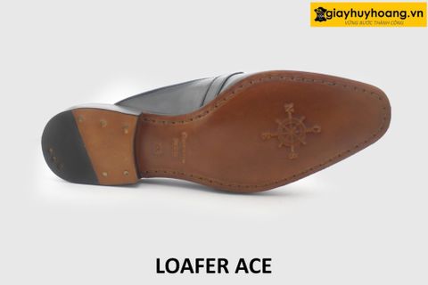  [Outlet size 40] Dép da nam không gót phong cách loafer ACE 