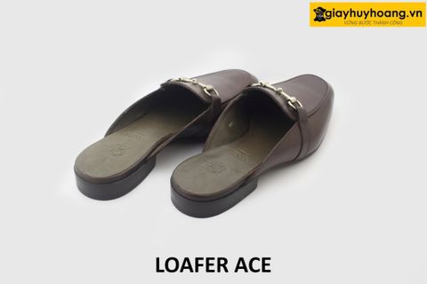  [Outlet size 40] Dép da nam không gót phong cách loafer ACE 