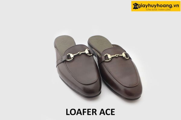  [Outlet size 40] Dép da nam không gót phong cách loafer ACE 