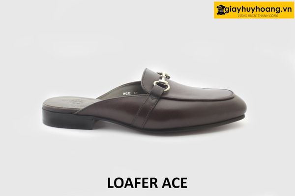  [Outlet size 40] Dép da nam không gót phong cách loafer ACE 