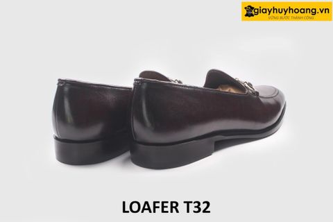  [Size 42] Giày lười nam có khóa horesit màu nâu Loafer T32 
