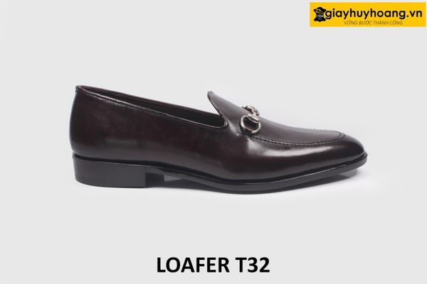  [Size 42] Giày lười nam có khóa horesit màu nâu Loafer T32 