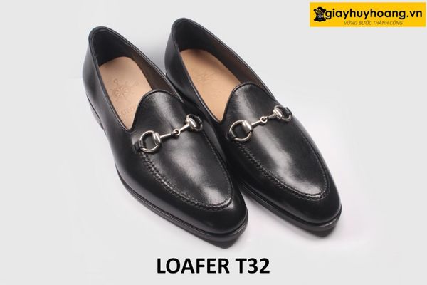  [Size 39] Giày lười nam da bò trẻ trung màu đen Loafer T32 
