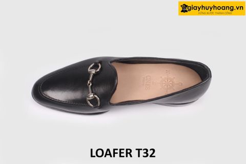  [Size 39] Giày lười nam da bò trẻ trung màu đen Loafer T32 