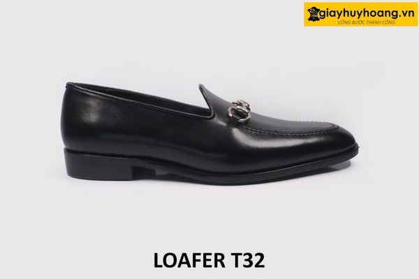  [Size 39] Giày lười nam da bò trẻ trung màu đen Loafer T32 
