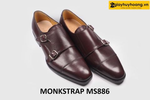  [Size 38] Giày da nam màu nâu 2 khóa Monkstrap MS886 