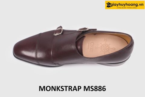  [Size 38] Giày da nam màu nâu 2 khóa Monkstrap MS886 