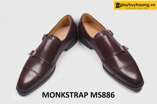  [Size 38] Giày da nam màu nâu 2 khóa Monkstrap MS886 