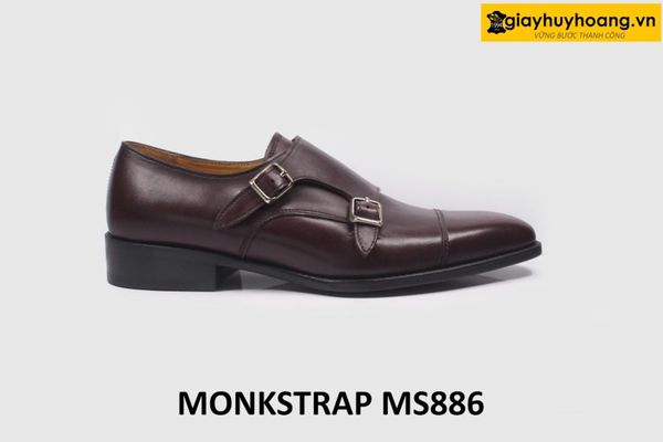  [Size 38] Giày da nam màu nâu 2 khóa Monkstrap MS886 