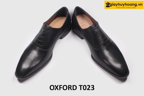 [Size 39+40] Giày da nam mũi trơn thủ công Oxford T023 