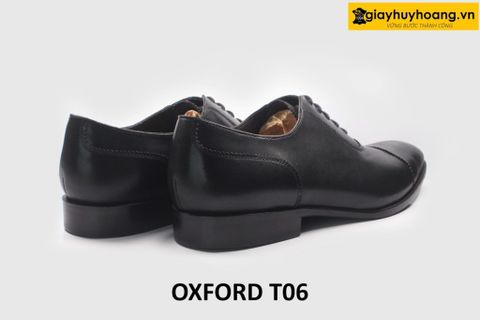 [Size 44] Giày da nam đẹp trẻ trung màu đen Oxford T06 