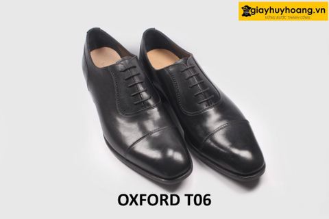  [Size 44] Giày da nam đẹp trẻ trung màu đen Oxford T06 