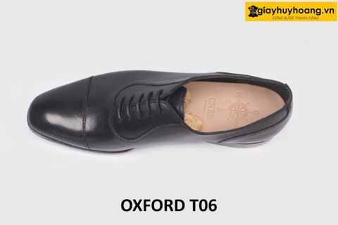  [Size 44] Giày da nam đẹp trẻ trung màu đen Oxford T06 
