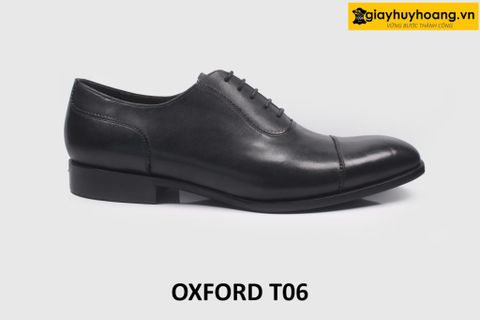  [Size 44] Giày da nam đẹp trẻ trung màu đen Oxford T06 