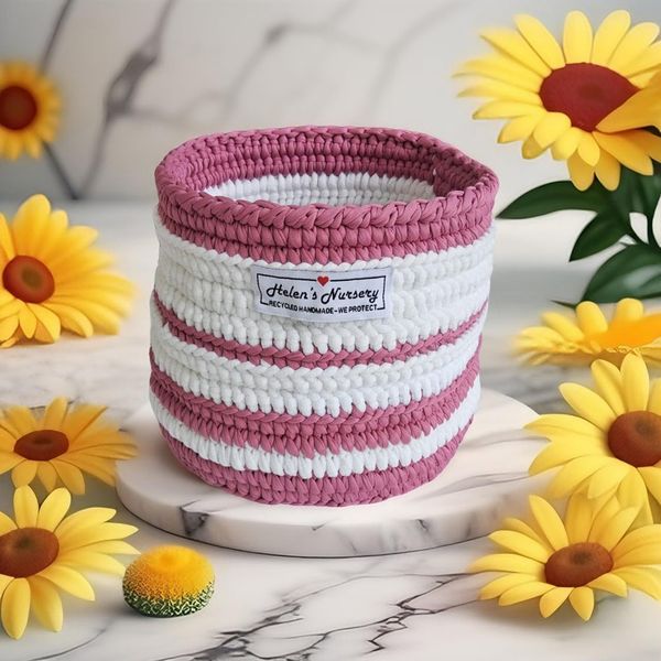  Giỏ Móc Len Hình Tròn 