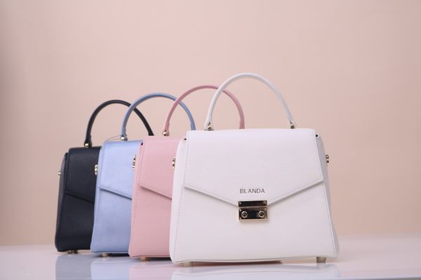  Túi Xách Nữ BLANDA Da Bò Kiểu Dáng Công Sở, Thời Thượng, Có Dây Đeo Chéo 9Ttbh146 Trắng 