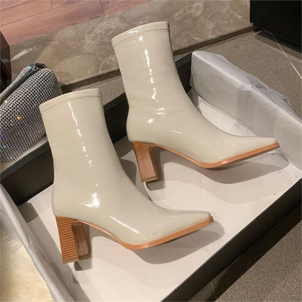  Giày Boot Nữ MWC - 9106 Boots Cổ Cao Gót Vuông 7cm Siêu Êm Chân Thời Trang Trẻ Trung Thanh Lịch 