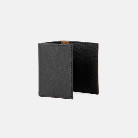  Ví Đứng Gập 3 Da Bò Saffiano 