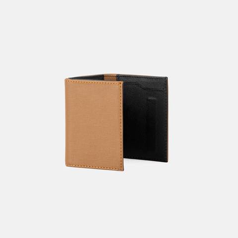  Ví Đứng Gập 3 Da Bò Saffiano 