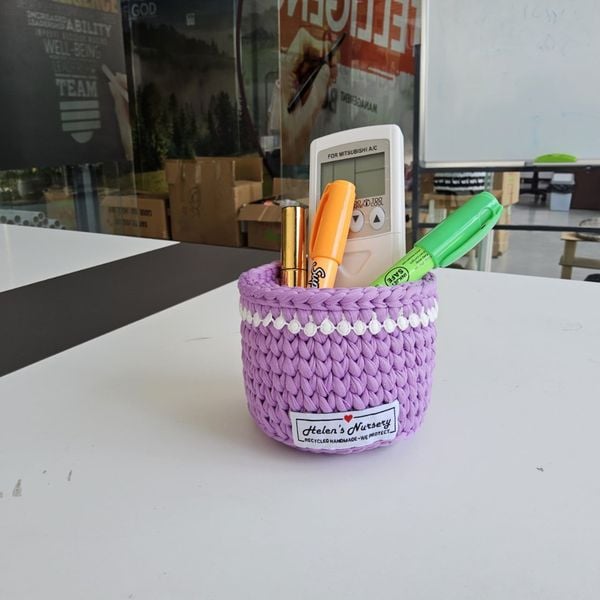  Giỏ Móc Len Hình Tròn 