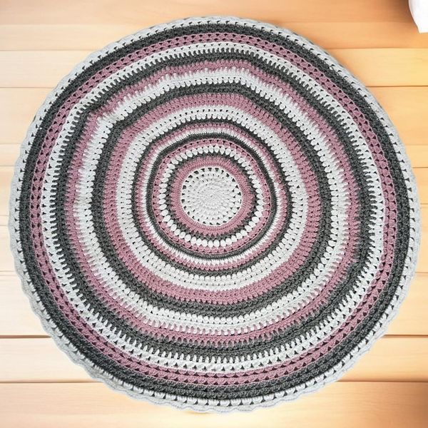  Thảm Móc Len Hình Tròn – Kích Thước Nhỏ 