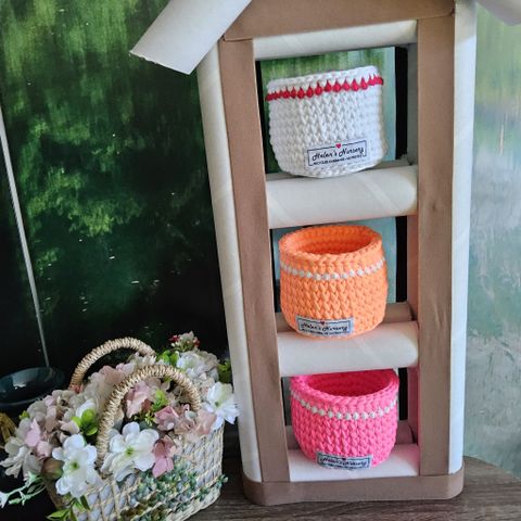  Giỏ Móc Len Hình Tròn 