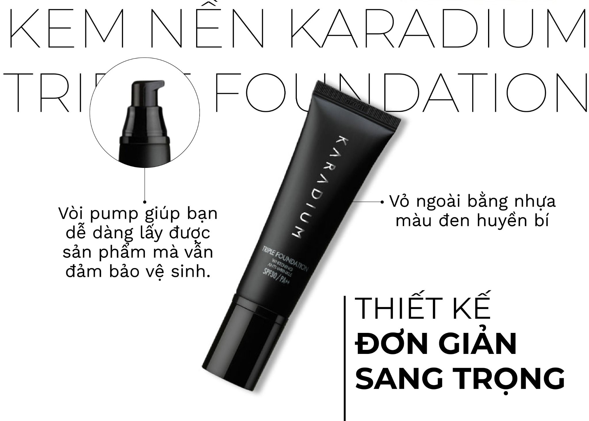 Kem nền tuýp Karadium Triple Foundation SPF30 PA+++